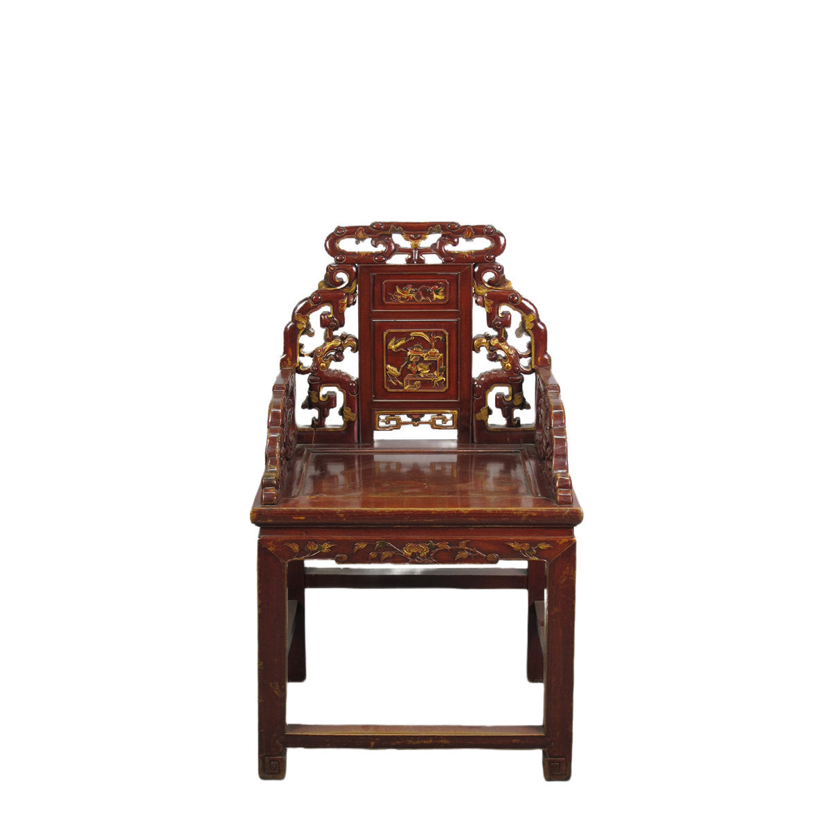 Asian Classic Solid Wood Arm Chair (Set of 2)