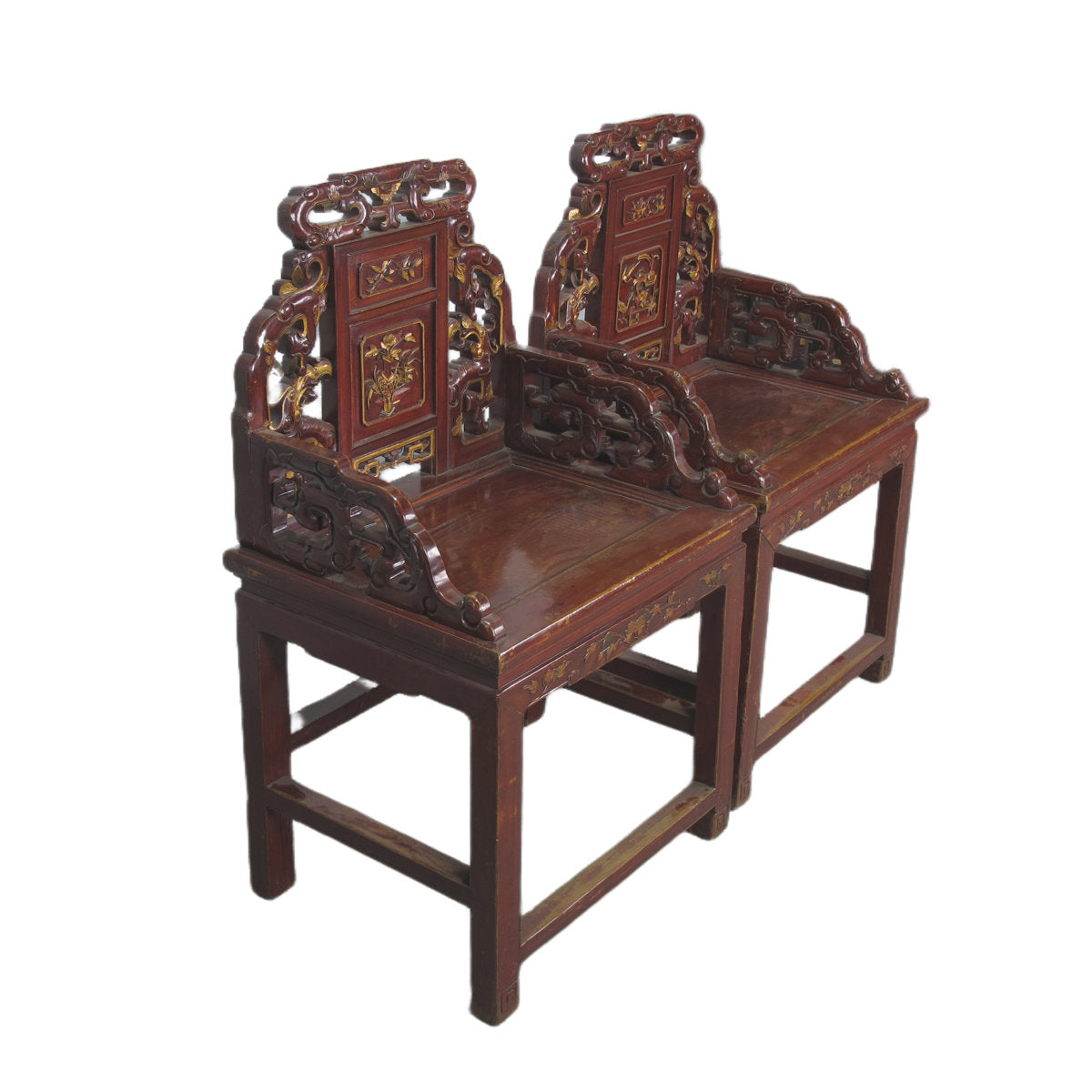Asian Classic Solid Wood Arm Chair (Set of 2)