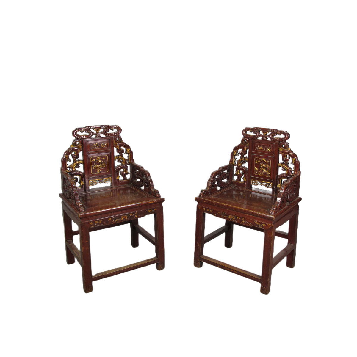 Asian Classic Solid Wood Arm Chair (Set of 2)
