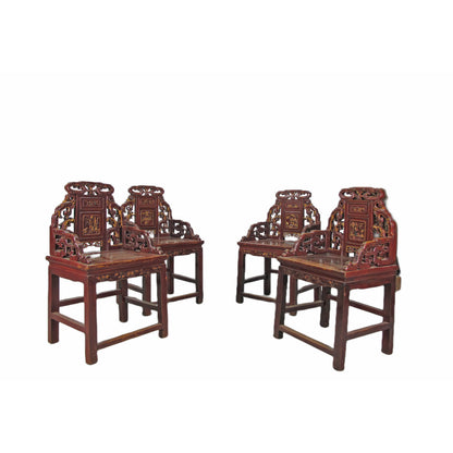 Asian Classic Solid Wood Arm Chair (Set of 4)