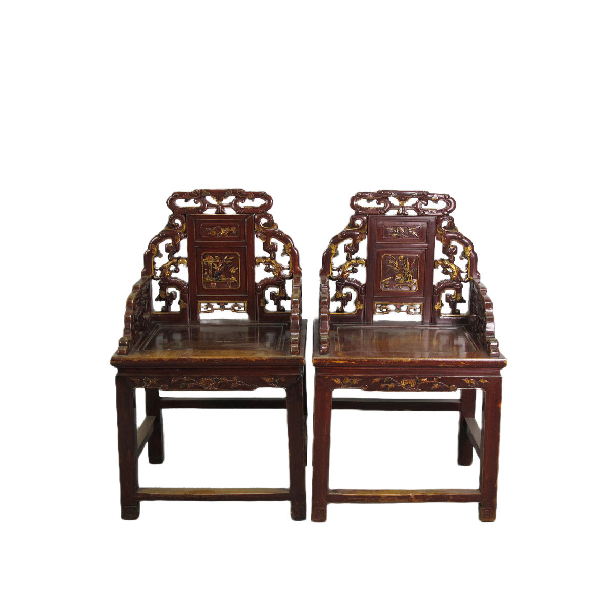 Asian Classic Solid Wood Arm Chair (Set of 4)