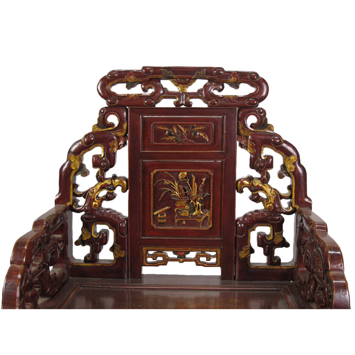 Asian Classic Solid Wood Arm Chair (Set of 2)