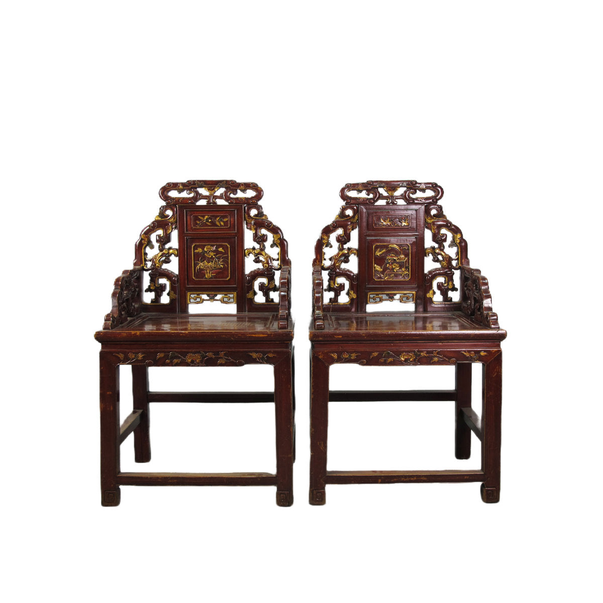 Asian Classic Solid Wood Arm Chair (Set of 4)