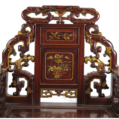 Asian Classic Solid Wood Arm Chair (Set of 2)