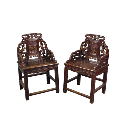 Asian Classic Solid Wood Arm Chair (Set of 4)