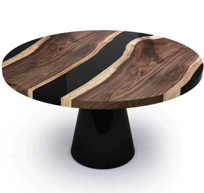 Asolo Round Walnut Wood Dining Table