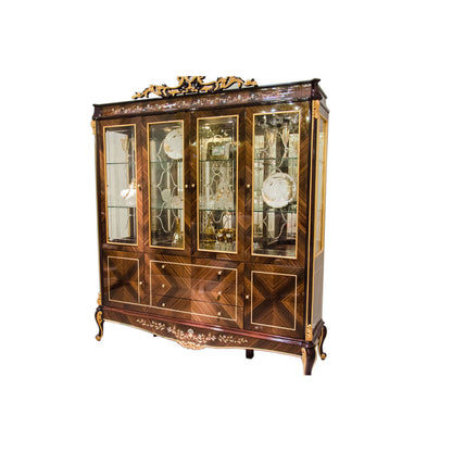 Athena Solid Wood Lighted China Cabinet