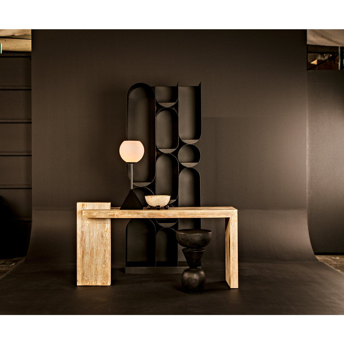 Noir Atomic 83 H X 33 W Steel Geometric Bookcase