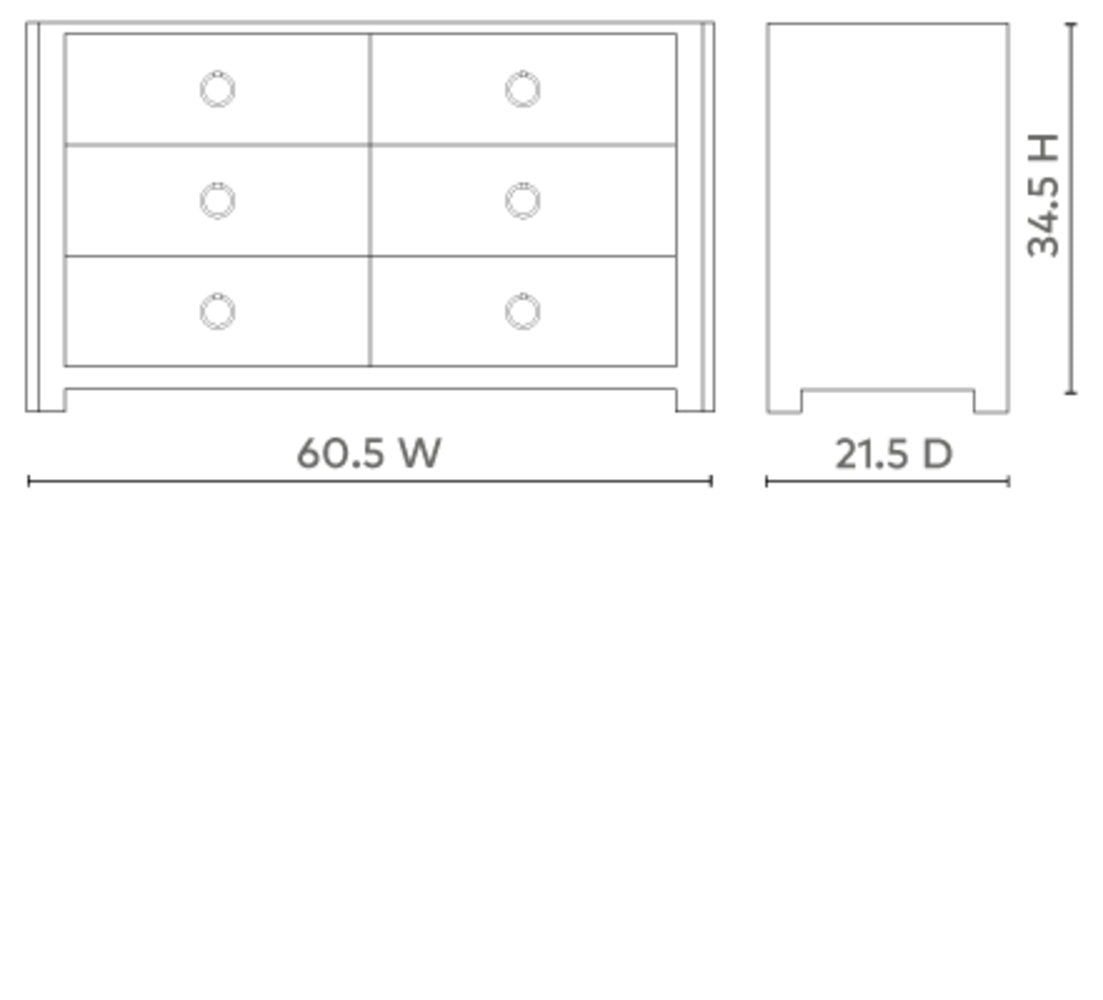 Audrey 6 - Drawer Dresser