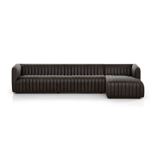 Four Hands Grayson 126 Wide Genuine Leather Left Hand Facing Sofa Chaise