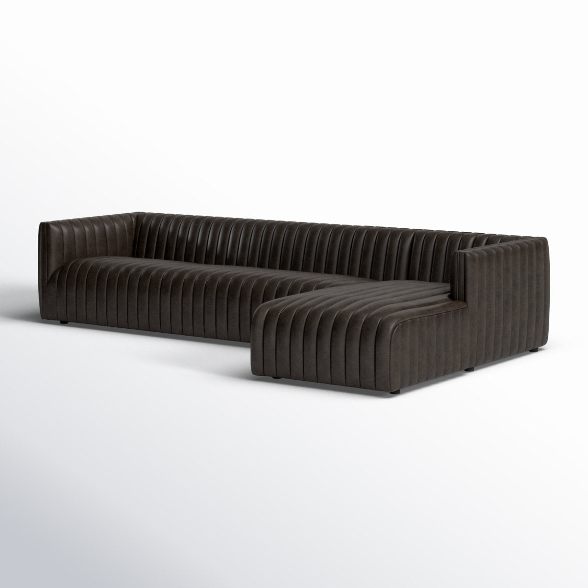 Four Hands Grayson 126 Wide Genuine Leather Left Hand Facing Sofa Chaise