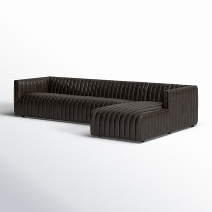 Four Hands Grayson 126 Wide Genuine Leather Left Hand Facing Sofa Chaise