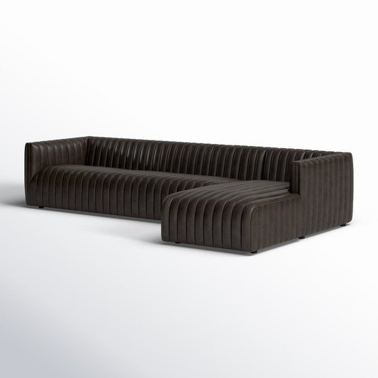 Four Hands Grayson 126 Wide Genuine Leather Left Hand Facing Sofa Chaise