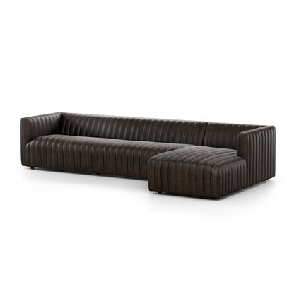 Four Hands Grayson 126 Wide Genuine Leather Left Hand Facing Sofa Chaise