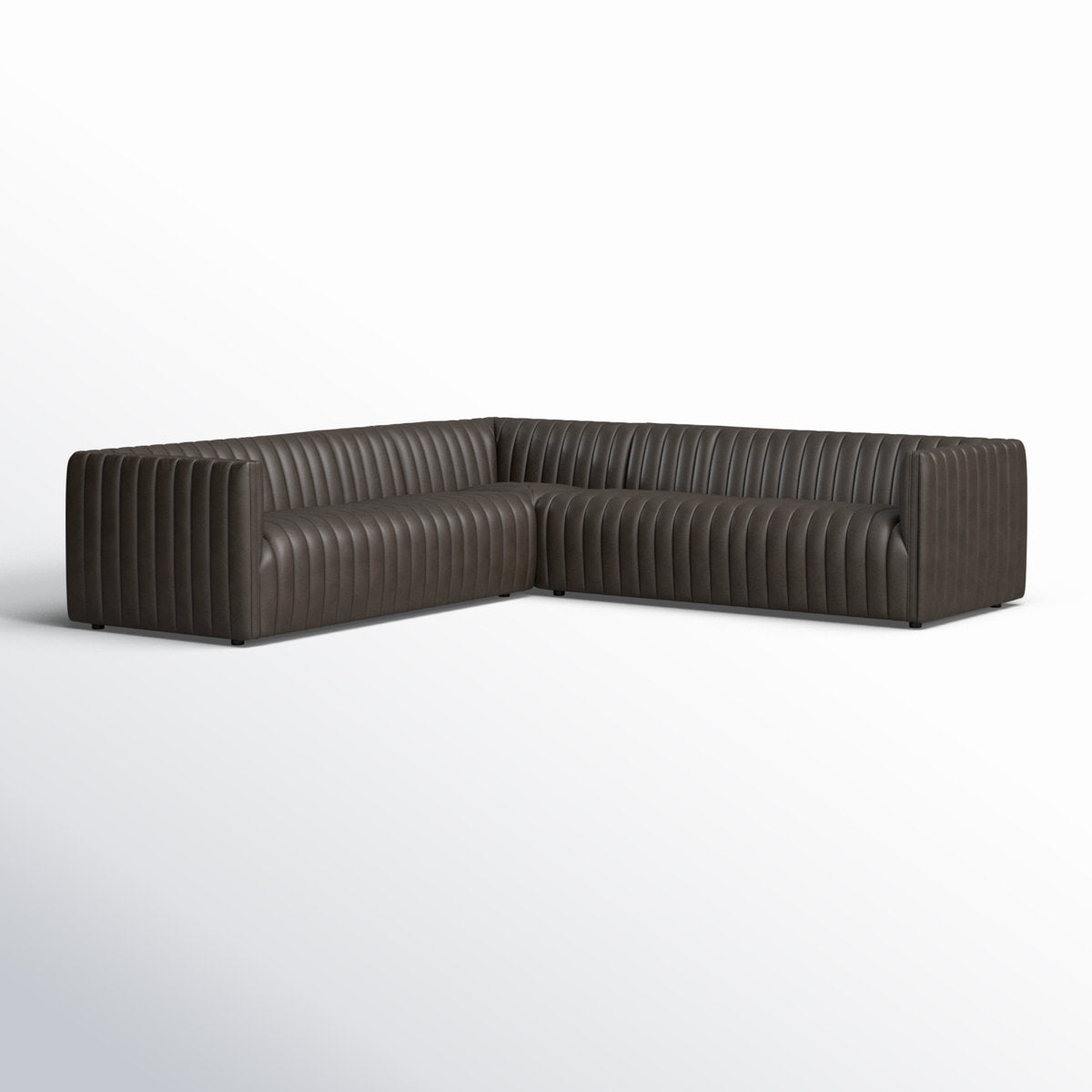 Four Hands Grayson 1055 Wide Genuine Leather Symmetrical Corner Sectional