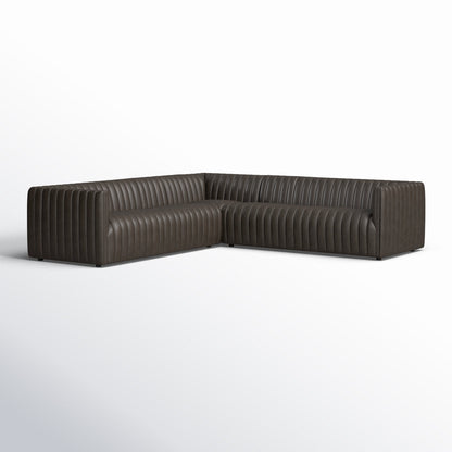 Four Hands Grayson 1055 Wide Genuine Leather Symmetrical Corner Sectional