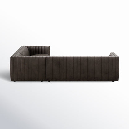 Four Hands Grayson 1055 Wide Genuine Leather Symmetrical Corner Sectional
