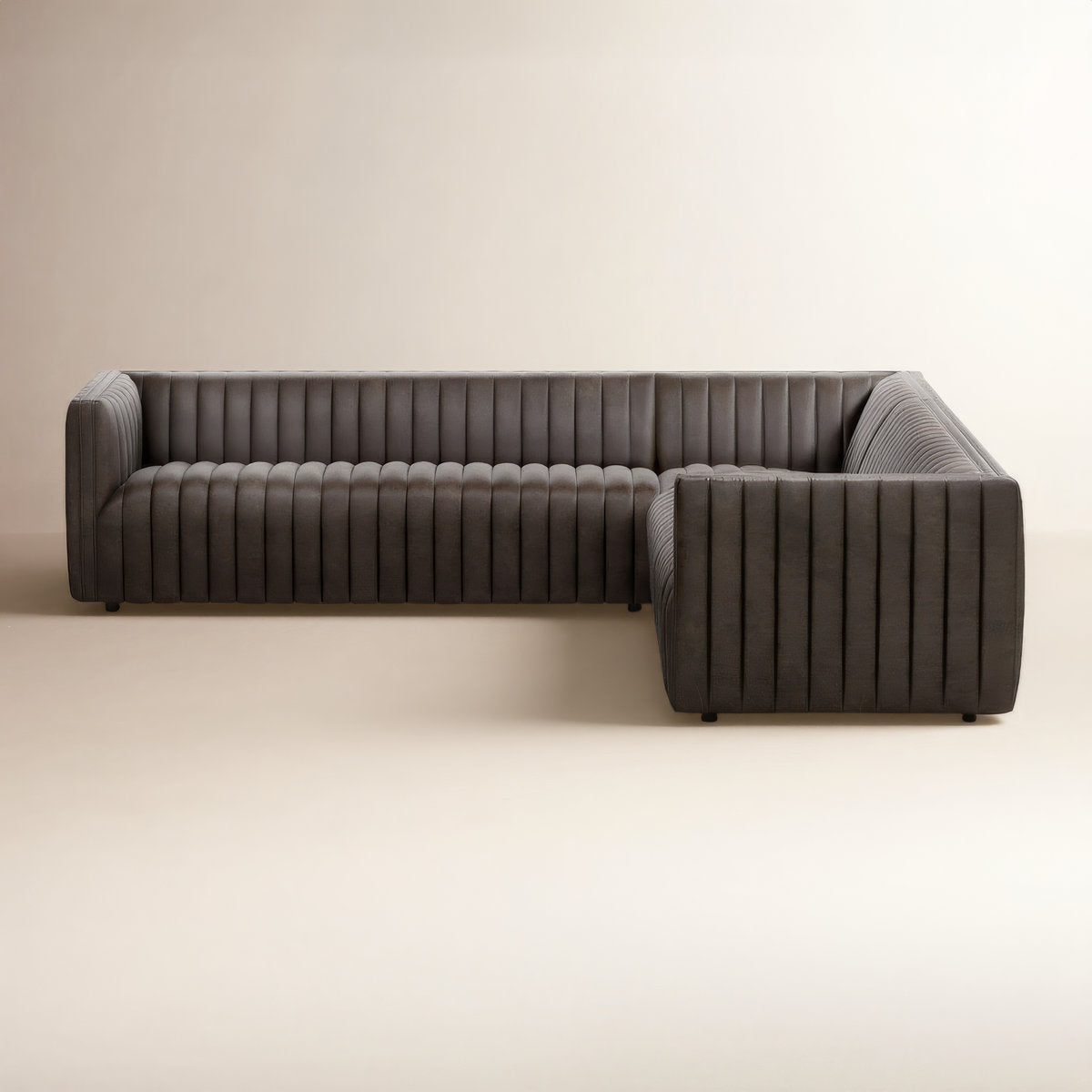 Four Hands Grayson 1055 Wide Genuine Leather Symmetrical Corner Sectional