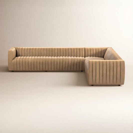 Four Hands Grayson 1255 Wide Genuine Leather Symmetrical Corner Sectional