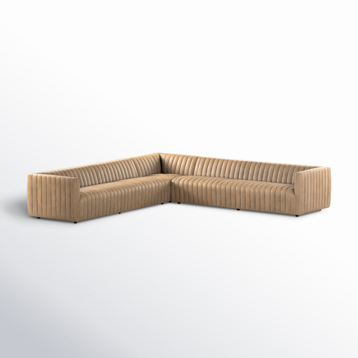 Four Hands Grayson 1255 Wide Genuine Leather Symmetrical Corner Sectional