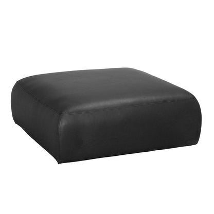 Noir Augustus Modular Sofa Ottoman Santosa Matte Black Leather