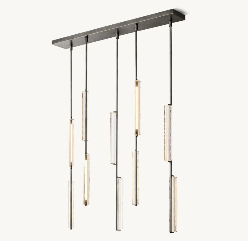 Audubon Crystal Linear Dining Room Chandelier 54"