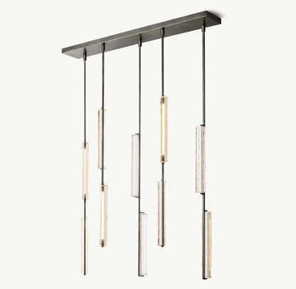 Audubon Crystal Linear Dining Room Chandelier 54"