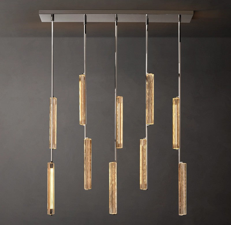 Audubon Crystal Linear Dining Room Chandelier 54"