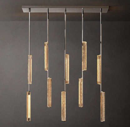 Audubon Crystal Linear Dining Room Chandelier 54"