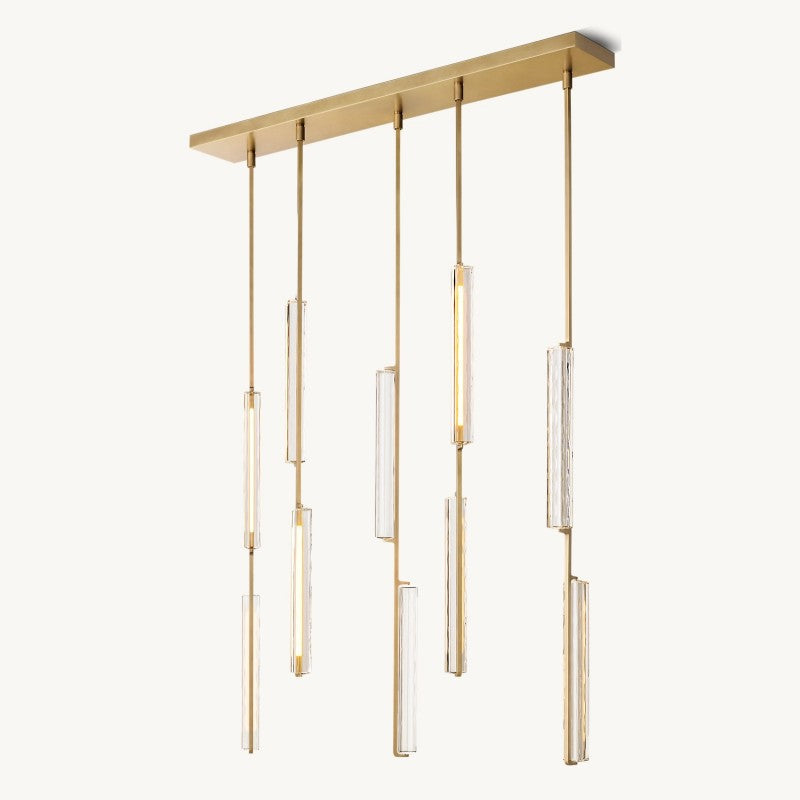 Audubon Crystal Linear Dining Room Chandelier 54"