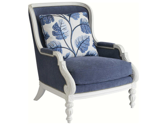 Kamari Leather Accent Chair with Nailhead Trim
