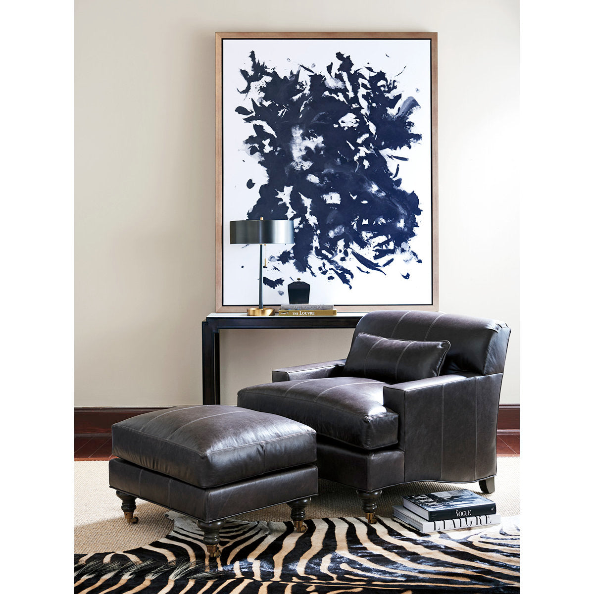 Barclay Butera Upholstery Armchair Chair with Ottoman