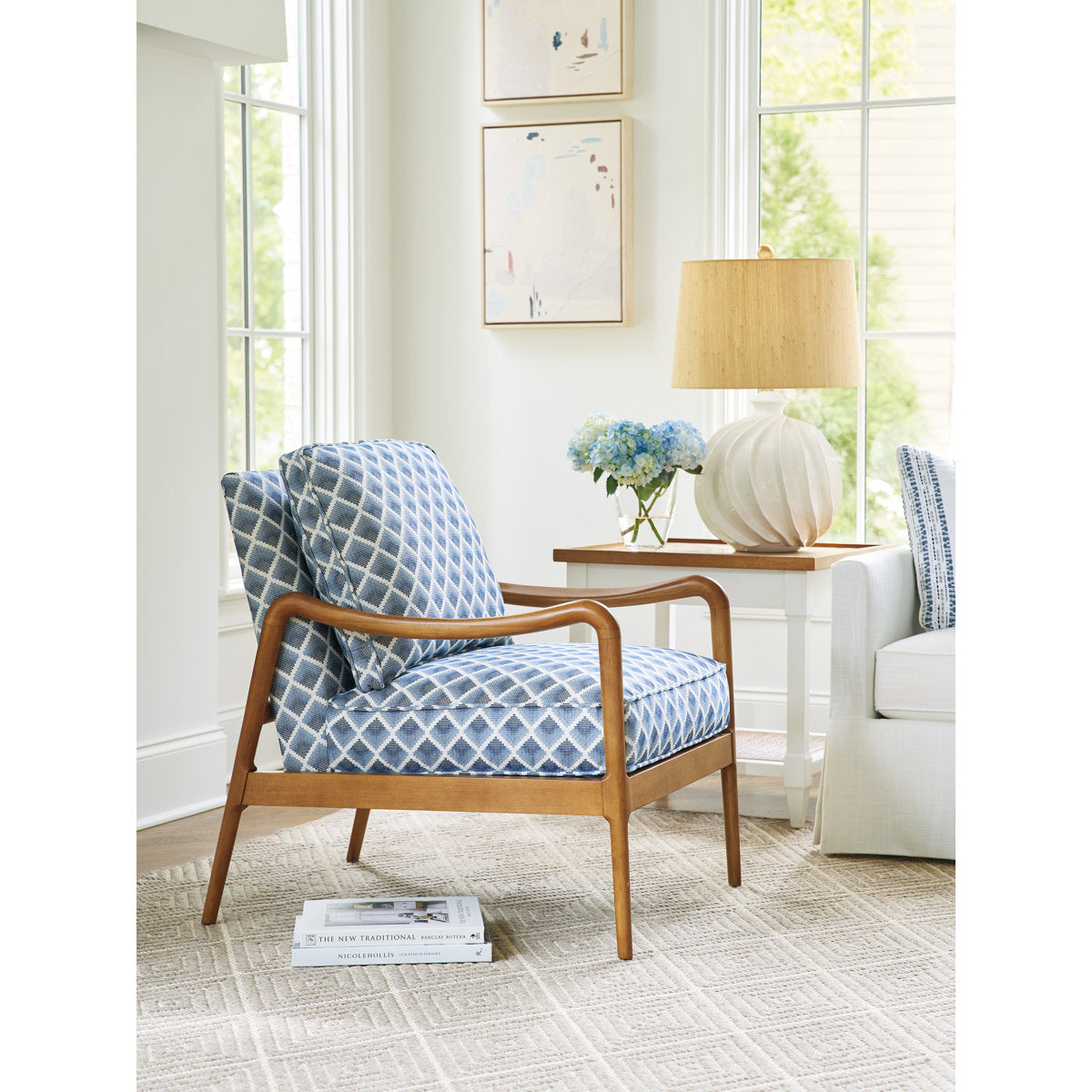 Barclay Butera Upholstery Armchair Chair with Ottoman