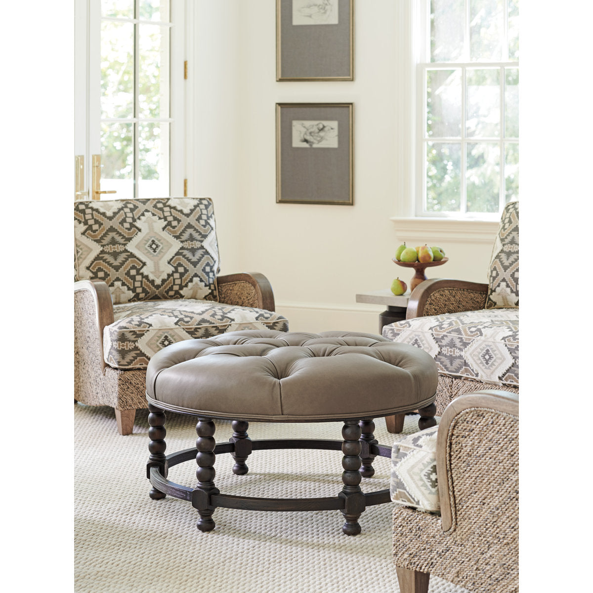 Barclay Butera Upholstery Round Ottoman