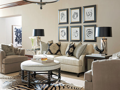 Barclay Butera Upholstery Round Ottoman