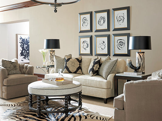 Barclay Butera Upholstery Round Ottoman