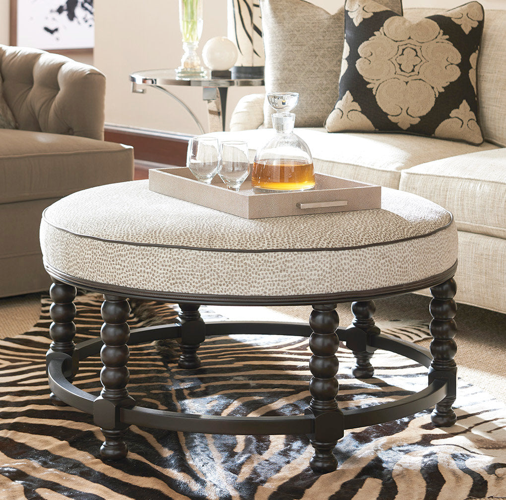 Barclay Butera Upholstery Round Ottoman