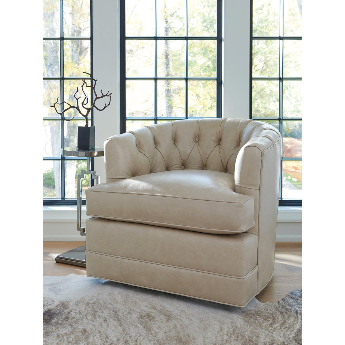 Barclay Butera Upholstery Swivel Barrel Chair