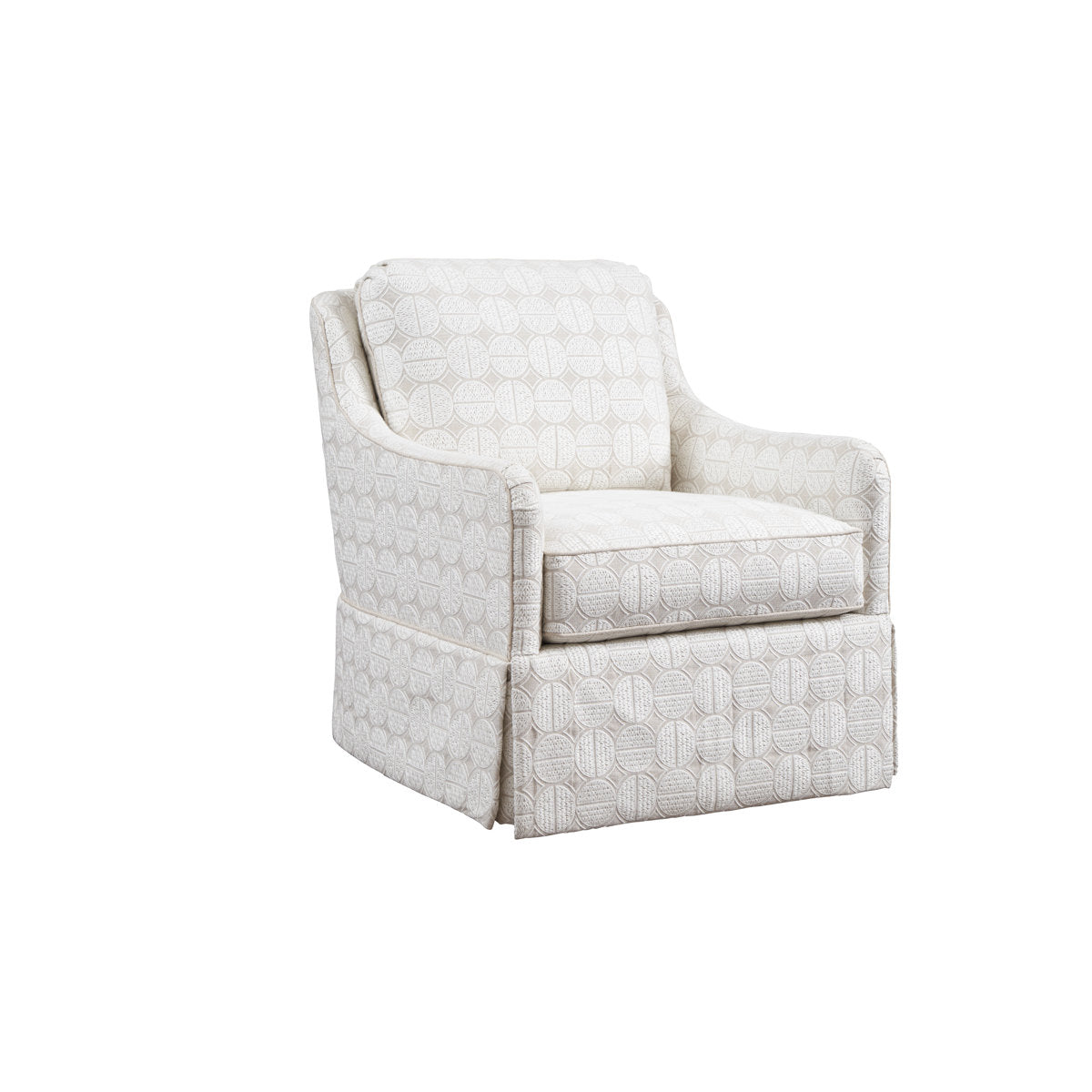 Barclay Butera Upholstery Swivel Slipcovered Armchair Chair with Ottoman