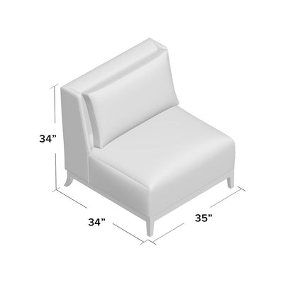 Duralee Barton 35 Wide Polyester Down Cushion Slipper Chair
