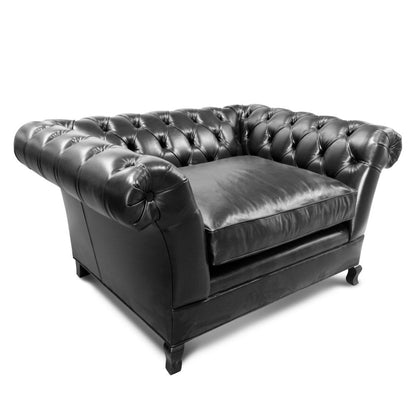 Baton Tufted Chesterfield Chair Chair with Ottoman