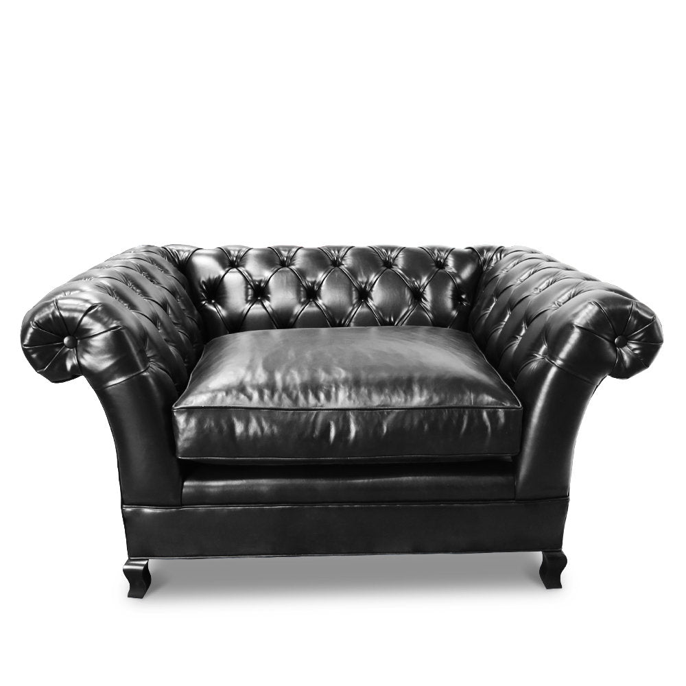 Baton Tufted Chesterfield Chair Chair with Ottoman