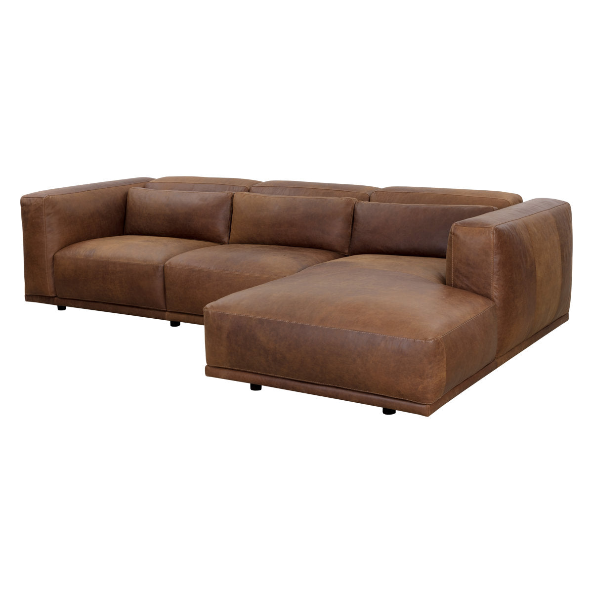 Beau Sofa Chaise - Lucia Tobacco Leather