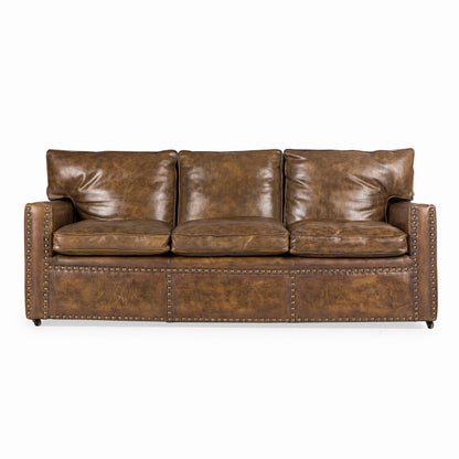 Sonder Living Beauhome Genuine Leather 785 Square Arm Sofa