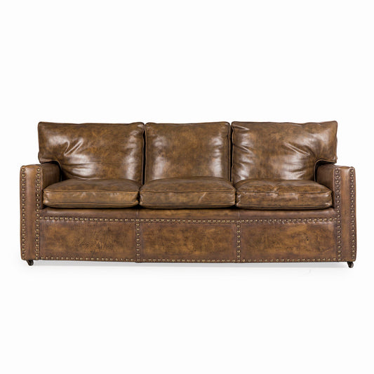 Sonder Living Beauhome Genuine Leather 785 Square Arm Sofa