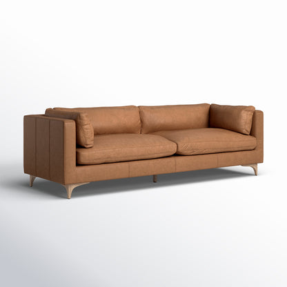 Four Hands Beckwith Genuine Leather 94 Tuxedo Arm Sofa