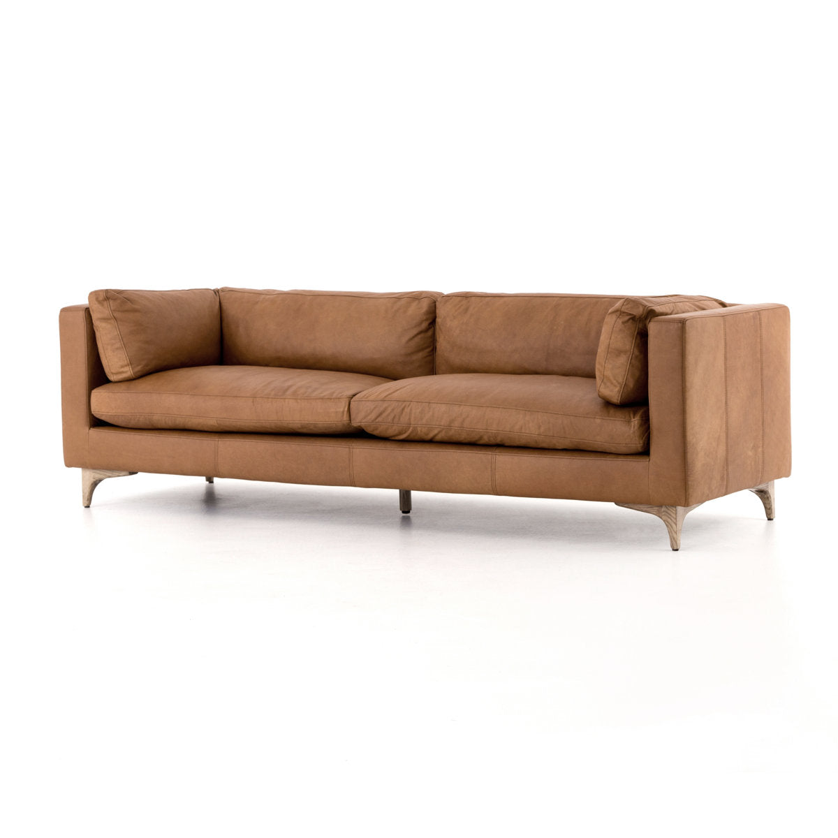 Four Hands Beckwith Genuine Leather 94 Tuxedo Arm Sofa