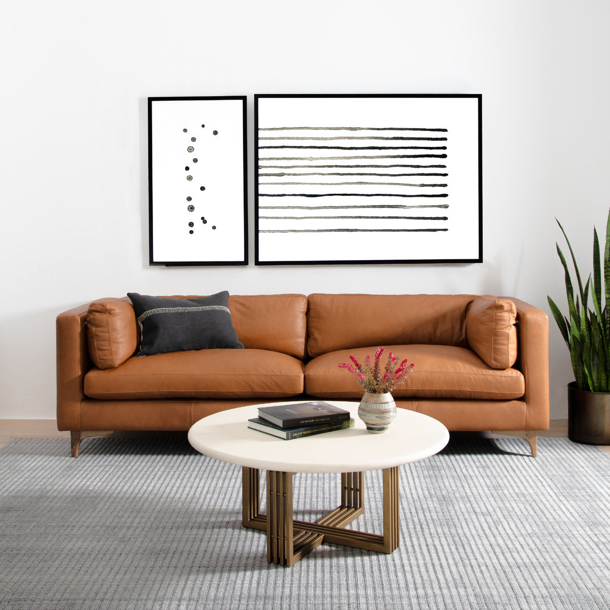 Four Hands Beckwith Genuine Leather 94 Tuxedo Arm Sofa