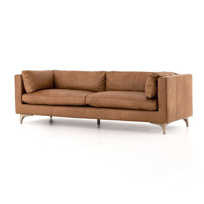 Four Hands Beckwith Genuine Leather 94 Tuxedo Arm Sofa