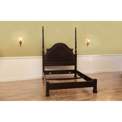 Ap Exclusives Queen Poster Bed Frame Headboard Footboard Side Rails Dark Espresso Brown Finished Flame Mahogany Queen Bed